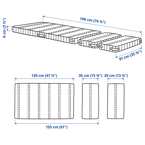 Illustration with measurements for the product: NATTSMYG.