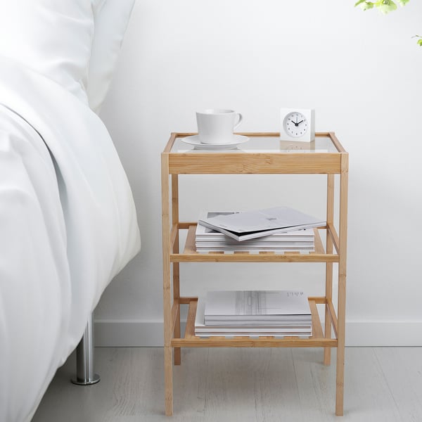 NESNA Bedside table, bamboo, 40x30 cm
