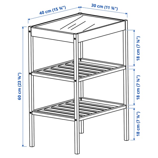 NESNA Bedside table, bamboo, 40x30 cm