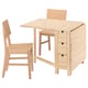 NORDEN / KARSKÄR Table and 2 chairs, birch/rubberwood, 26/89/152 cm