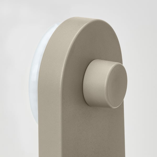 ÖBONÄS Triple hook with suction cup, grey-beige, 7x11 cm