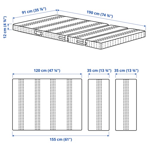 ÖMSINT Pocket spring mattress for ext bed, 91x190 cm