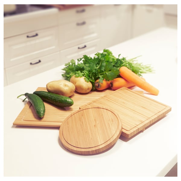 OLEBY Chopping board, set of 3, bamboo