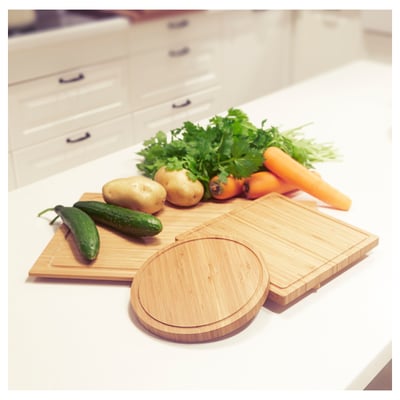 OLEBY Chopping board, set of 3, bamboo