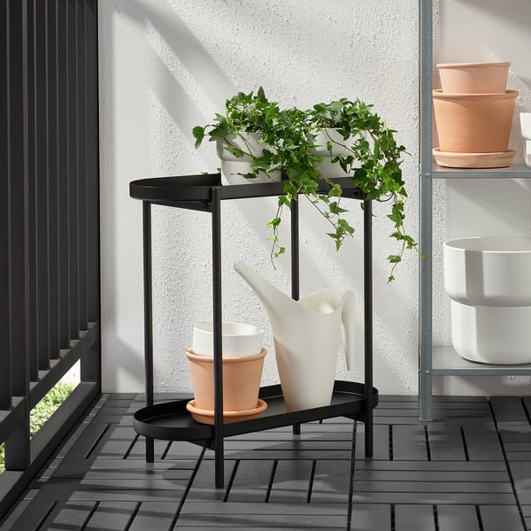 OLIVBLAD Plant stand, in/outdoor black, 56 cm