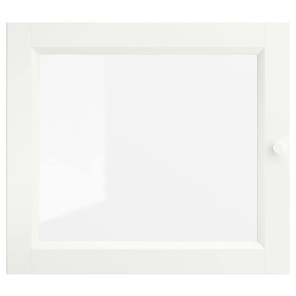 OXBERG Glass door, white, 40x35 cm