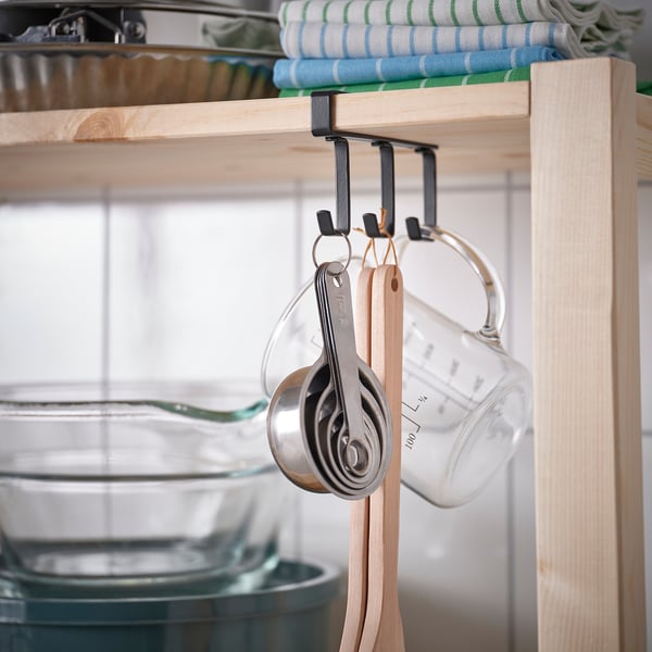 PÅLYCKE Clip-on hook rack, anthracite