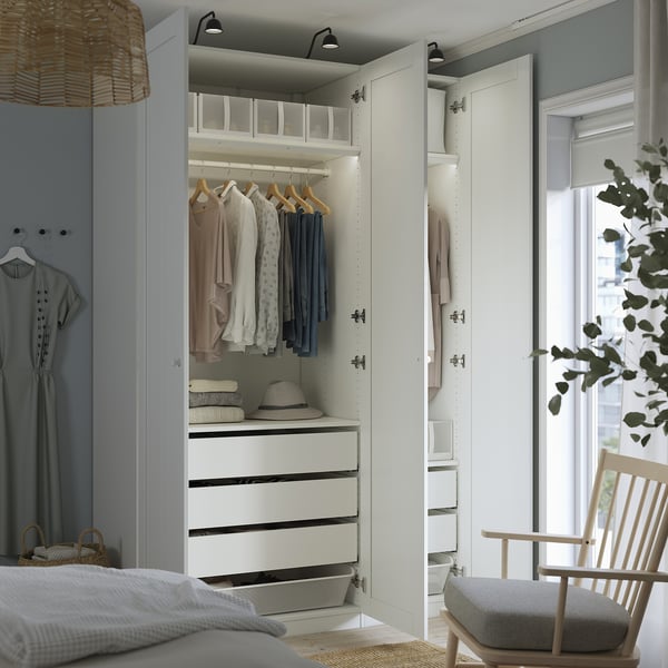 PAX / GULLABERG Wardrobe combination, white/white, 150x60x236 cm