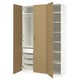 PAX / TONSTAD Wardrobe combination, white/oak veneer, 150x60x236 cm