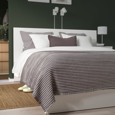 PELARTUJA Bedspread, dark grey/light grey, 230x250 cm