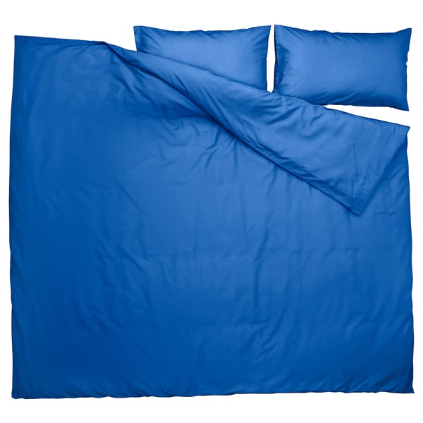 PILTANDVINGE Duvet cover and 2 pillowcases, blue, 200x200/50x80 cm
