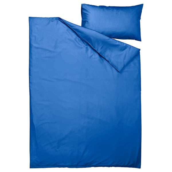 PILTANDVINGE Duvet cover and pillowcase, blue, 150x200/50x80 cm