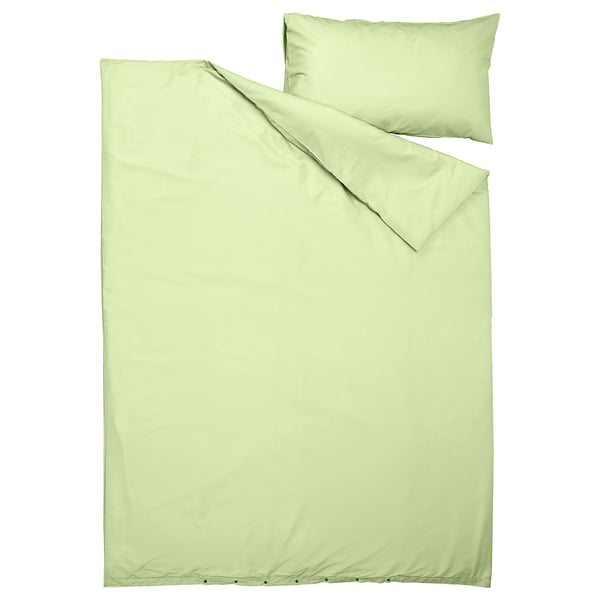 PILTANDVINGE Duvet cover and pillowcase, light green, 150x200/50x80 cm