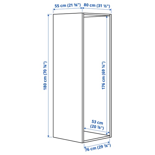 Illustration with measurements for the product: PLATSA.
