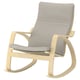POÄNG Rocking-chair, birch veneer/Knisa light beige