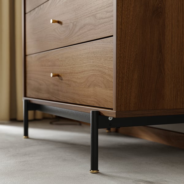 RÅDMANSÖ Chest of 3 drawers, brown walnut effect, 90x48x81 cm