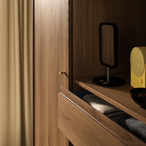 RÅDMANSÖ Wardrobe, brown walnut effect, 118x64x190 cm