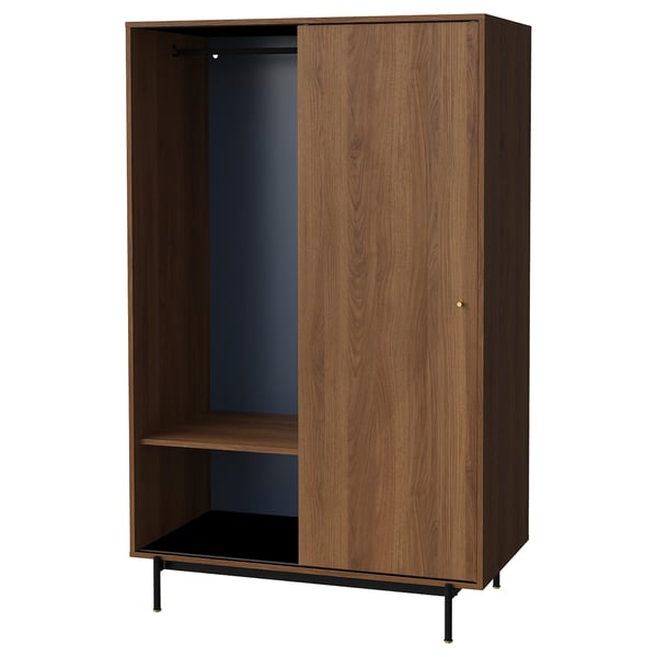 RÅDMANSÖ Wardrobe, brown walnut effect, 118x64x190 cm