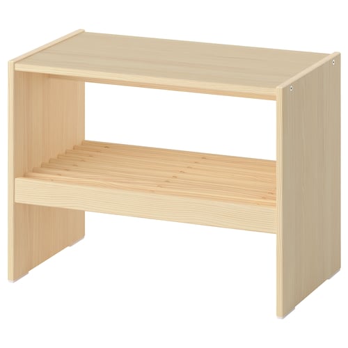 RAGGBERG, light wood bench with shoe shelf, simple design, sturdy pine.