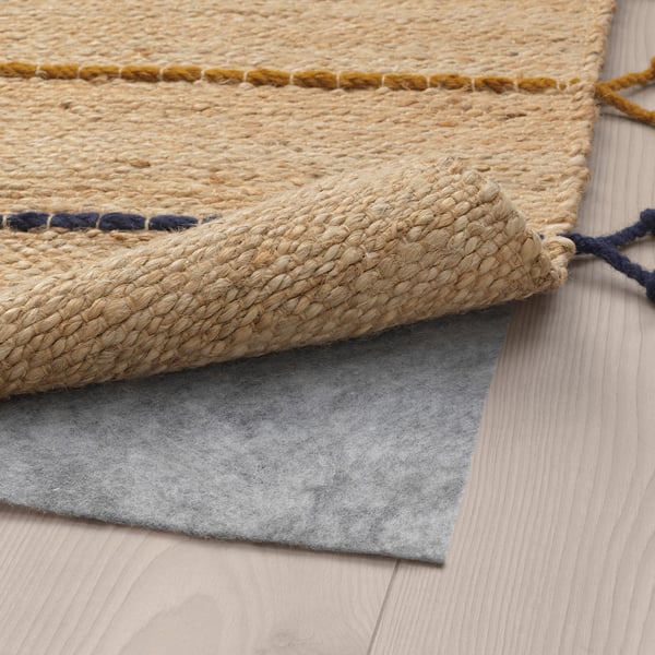 RAKLEV Rug, flatwoven, handmade natural/multicolour, 70x160 cm