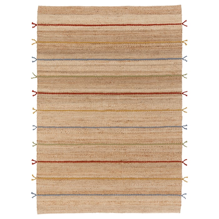 RAKLEV rug, flatwoven, handwoven/natural multicolour, 200x300 cm