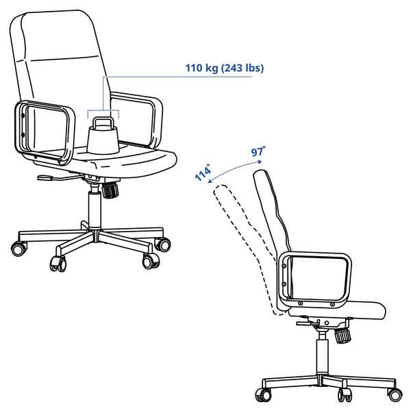 RENBERGET Swivel chair, Bomstad black