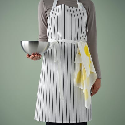 RINNIG Apron, patterned, 69x85 cm
