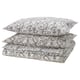 RODGERSIA Duvet cover and 2 pillowcases, grey/white, 240x220/50x80 cm