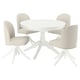 ROSENTORP / ROSENTORP Table and 4 chairs, white/white Kilanda light beige, 110/155 cm
