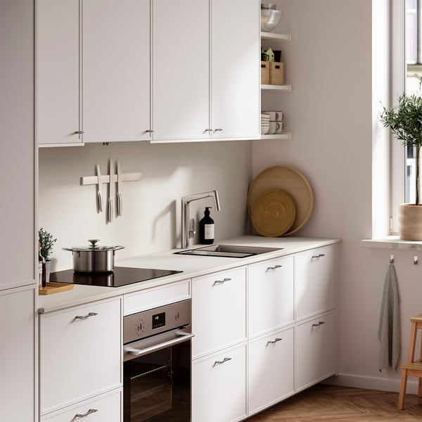 RUNSBÄCK Custom made wall panel, matt off-white/stone effect high pressure porcelain, 1 m²x1.2 cm