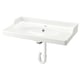 RUTSJÖN Wash-basin with water trap, white, 82x49 cm