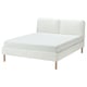 SAGESUND Upholstered bed frame, Gräsbo white/Lönset, Queen