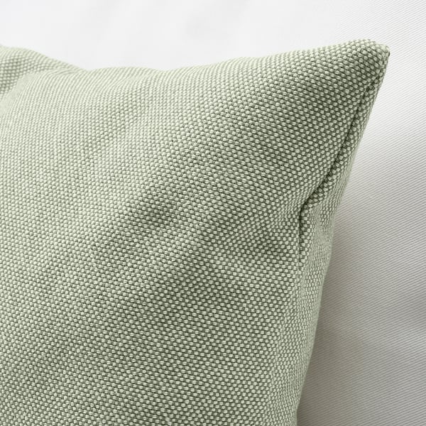 SANDTRAV Cushion, grey-green/white, 45x45 cm