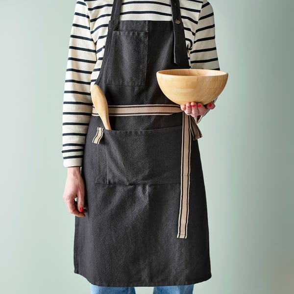 SANDVIVA Apron, dark grey, 69x85 cm