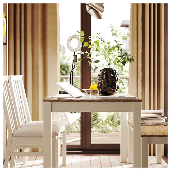 SANELA Curtains, 1 pair, light beige/with heading tape, 140x250 cm