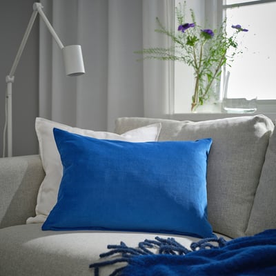 SANELA Cushion cover, blue, 40x58 cm