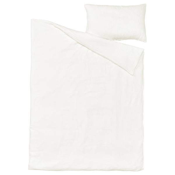 SCHERSMIN Duvet cover and pillowcase, white, 150x200/50x80 cm