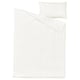 SCHERSMIN white duvet & pillow set. Soft, airy muslin organic cotton, gots-certified. Simple, rectangular shape.
