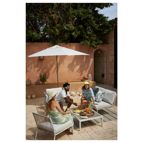 SEGERÖN 2-seat sofa, outdoor, white/beige/Frösön/Duvholmen beige