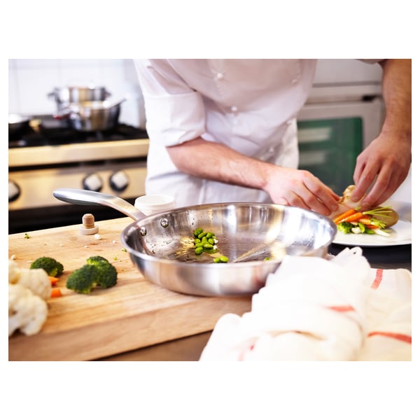 SENSUELL Frying pan, stainless steel/grey, 28 cm