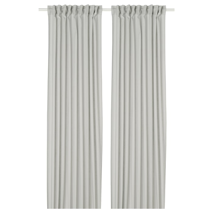 Silverlönn SILVERLÖNN sheer curtains, 1 pair, light grey/with heading tape ...