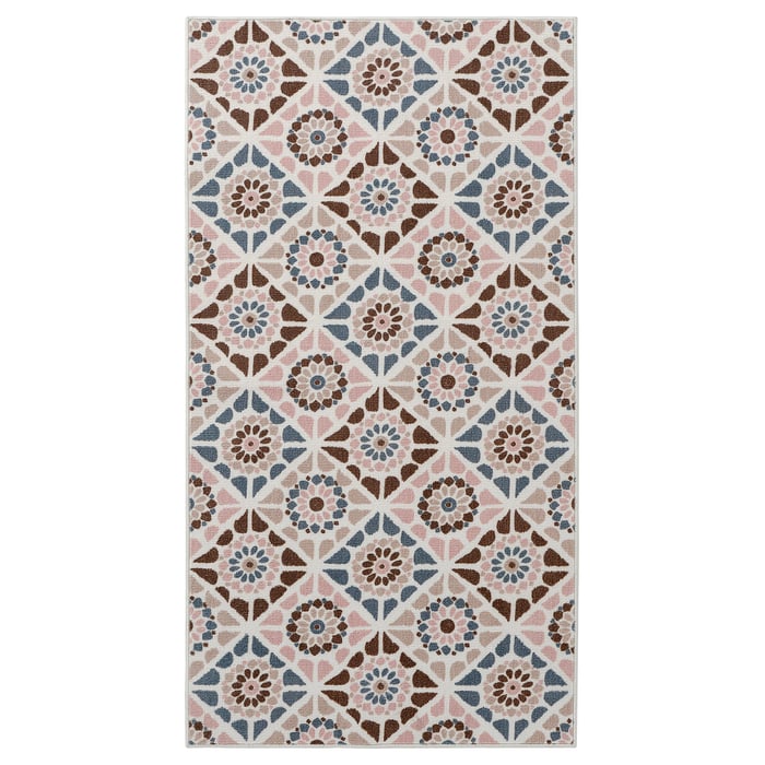 SJÖINGENJÖR rug, low pile, beige/brown, 80x150 cm