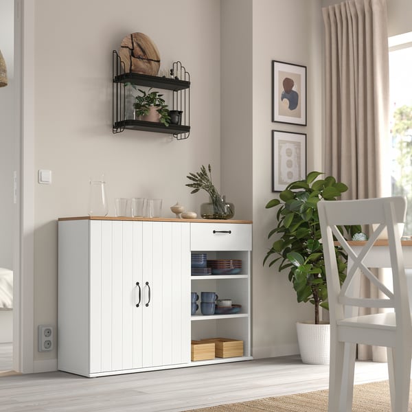 SKRUVBY Sideboard, white, 120x38x90 cm