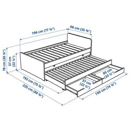 Illustration with measurements for the product: SLÄKT.