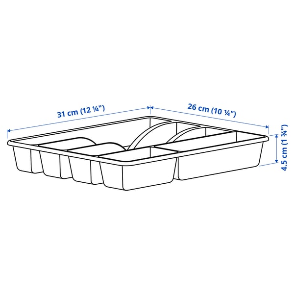 SMÄCKER Cutlery tray, bright green, 31x26 cm