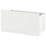 White SMÅSTAD box with castors, minimalist design.