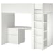SMÅSTAD Loft bed, white white/with desk with 3 drawers, Single