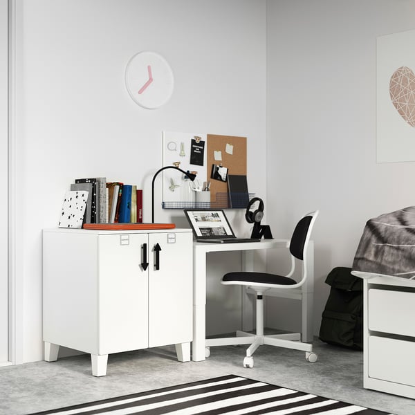 SMÅSTAD / PLATSA Cabinet, white white/with 1 shelf, 60x57x63 cm