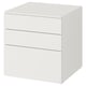 SMÅSTAD / PLATSA Chest of 3 drawers, white/white, 60x57x63 cm
