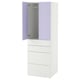 SMÅSTAD / PLATSA Wardrobe, white lilac/with 4 drawers, 60x57x181 cm